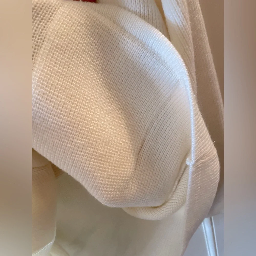 Sears Vintage Unisex Oversized Cream 70s Button Front Cardigan Sweater Size L/XL - Picture 5 of 7